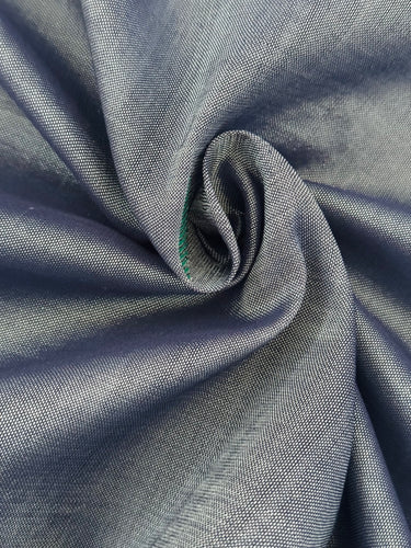 ShopNaya Exclusive | Handwoven | Pure Cotton Saree | Jamdani Weave | No Blouse | Metallic Blue Gray | Thread Work | Handloom Mark | Ships from California